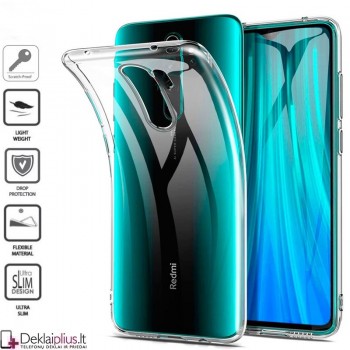 Silikoninis dėklas 2.0 mm storio - permatomas (Xiaomi Redmi 9)